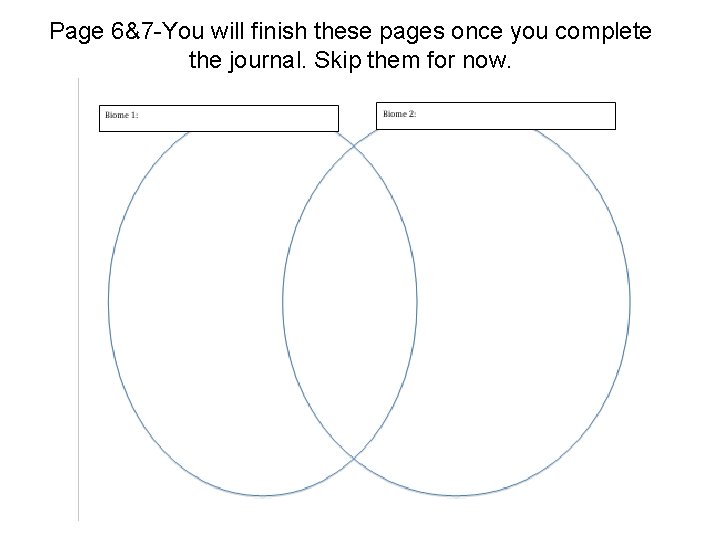 Page 6&7 -You will finish these pages once you complete the journal. Skip them