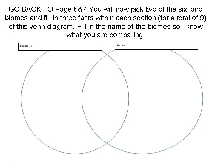GO BACK TO Page 6&7 -You will now pick two of the six land