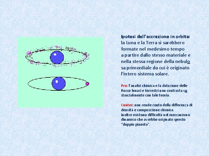 Ipotesi dell’accrezione in orbita: la Luna e la Terra si sarebbero formate nel medesimo