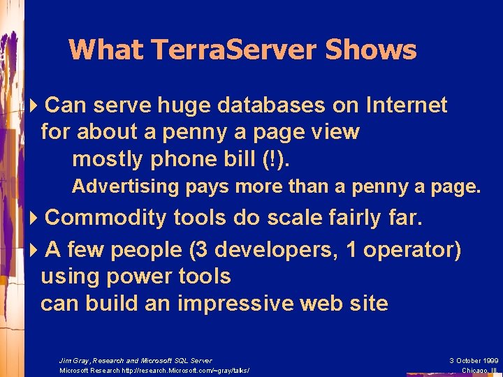 What Terra. Server Shows 4 Can serve huge databases on Internet for about a