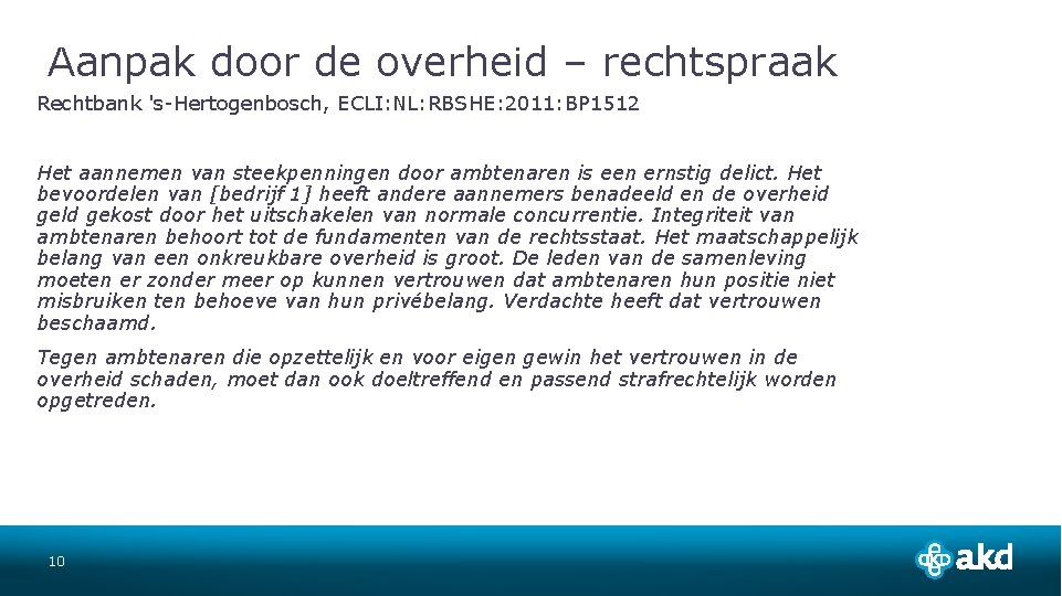 Aanpak door de overheid – rechtspraak Rechtbank 's-Hertogenbosch, ECLI: NL: RBSHE: 2011: BP 1512