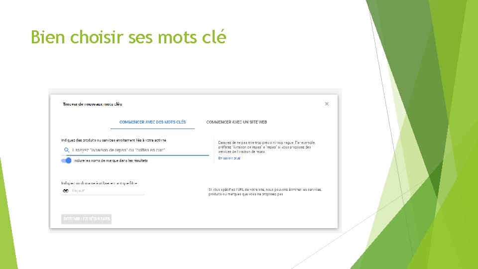 Bien choisir ses mots clé 