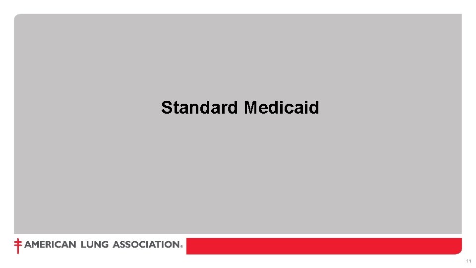 Standard Medicaid FOR INTERNAL USE ONLY DO NOT DISTRIBUTE. Confidential and proprietary property of