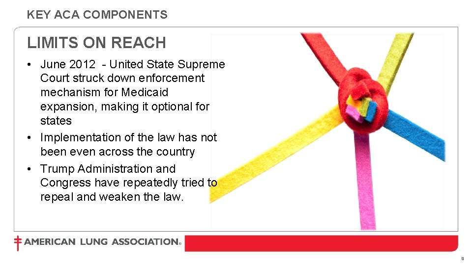 KEY ACA COMPONENTS LIMITS ON REACH • June 2012 - United State Supreme Court