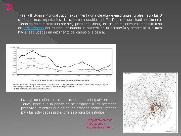 Tras la II Guerra Mundial Japón experimenta una oleada de emigrantes rurales hacia las