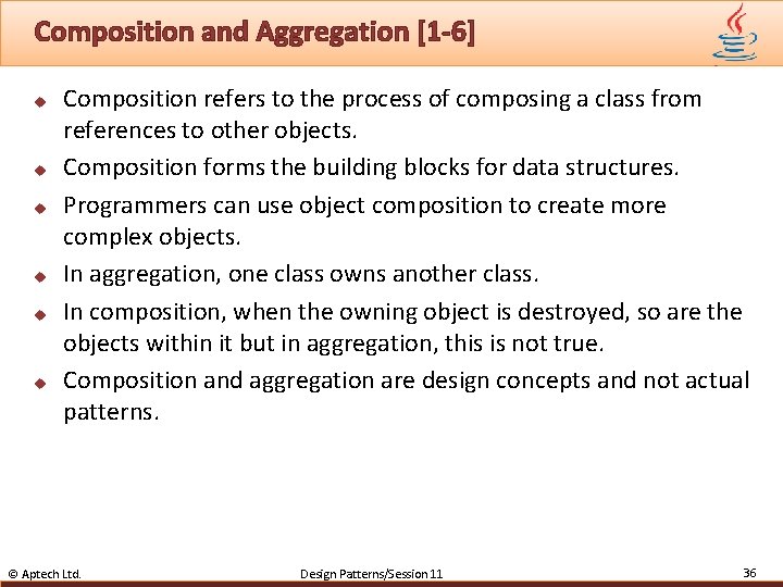 Composition and Aggregation [1 -6] u u u Composition refers to the process of