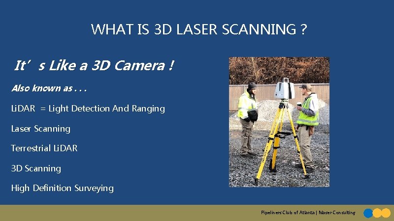 WHAT IS 3 D LASER SCANNING ? It’s Like a 3 D Camera !