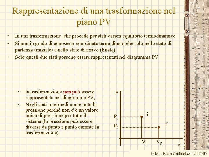 Rappresentazione di una trasformazione nel piano PV • • • In una trasformazione che