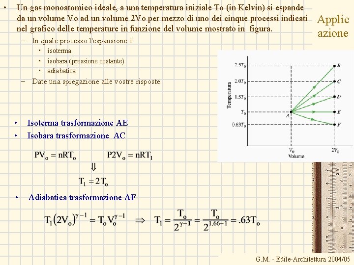  • Un gas monoatomico ideale, a una temperatura iniziale To (in Kelvin) si