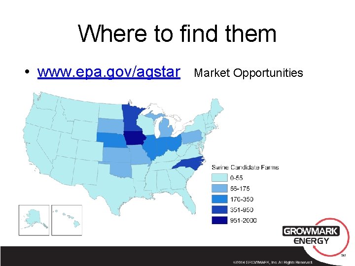 Where to find them • www. epa. gov/agstar Market Opportunities 