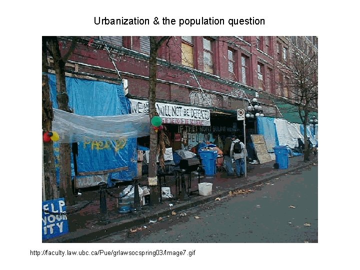 Urbanization & the population question http: //faculty. law. ubc. ca/Pue/grlawsocspring 03/Image 7. gif 