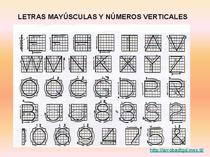 LETRAS MAYÚSCULAS Y NÚMEROS VERTICALES http: //arrobadtgd. mex. tl/ 