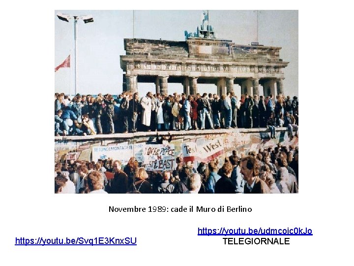 Novembre 1989: cade il Muro di Berlino https: //youtu. be/Svq 1 E 3 Knx.