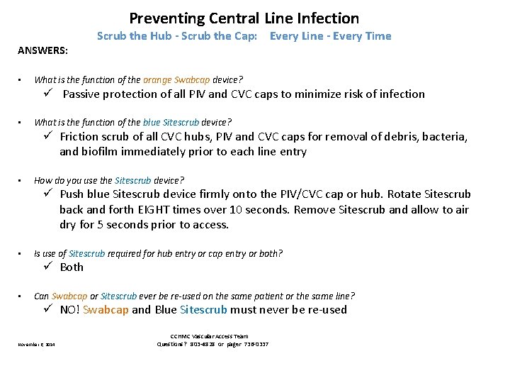 Preventing Central Line Infection Scrub the Hub Scrub