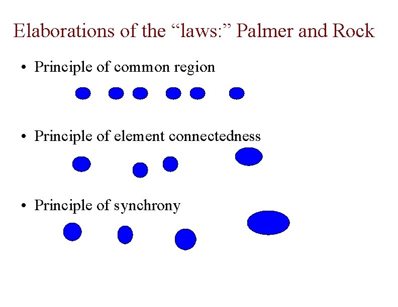 Elaborations of the “laws: ” Palmer and Rock • Principle of common region •