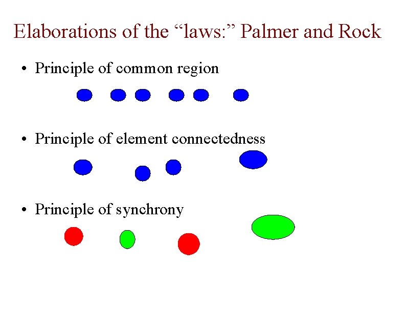 Elaborations of the “laws: ” Palmer and Rock • Principle of common region •