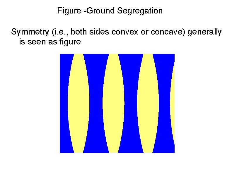 Figure -Ground Segregation Symmetry (i. e. , both sides convex or concave) generally is