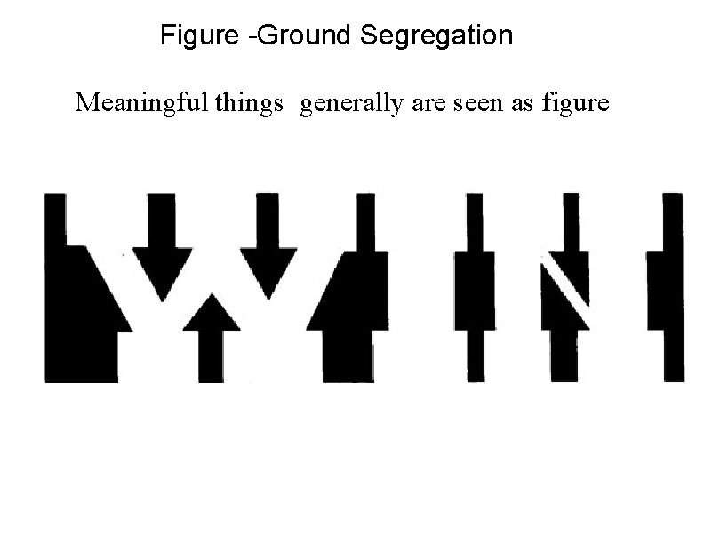 Figure -Ground Segregation Meaningful things generally are seen as figure 
