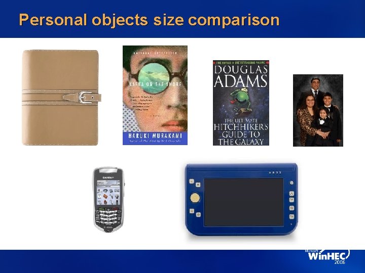 Personal objects size comparison 