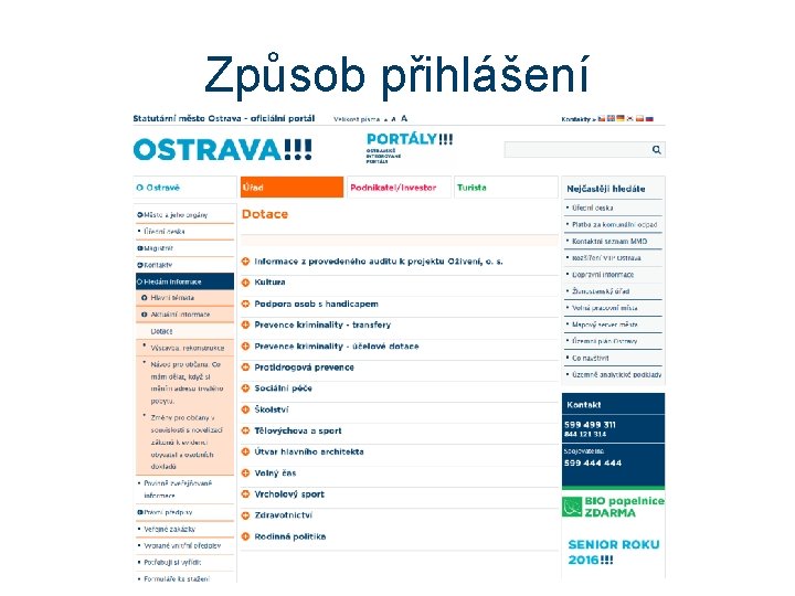 Způsob přihlášení 