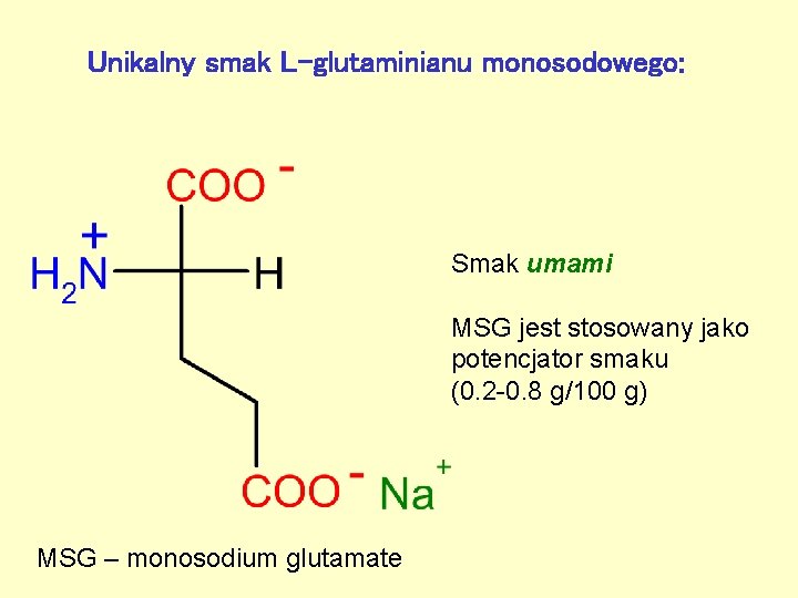 Unikalny smak L-glutaminianu monosodowego: Smak umami MSG jest stosowany jako potencjator smaku (0. 2