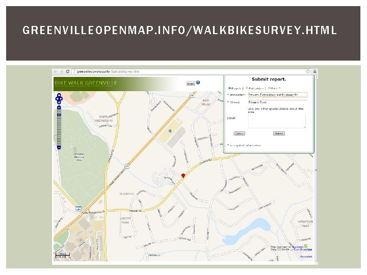 GREENVILLEOPENMAP. INFO/WALKBIKESURVEY. HTML 