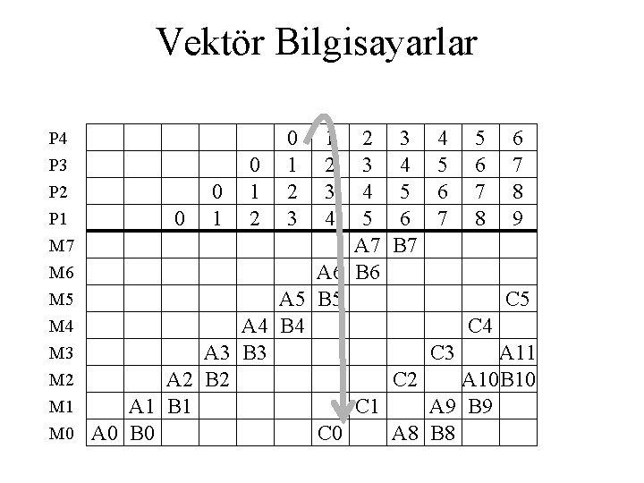 Vektör Bilgisayarlar P 4 P 3 P 2 P 1 M 7 M 6