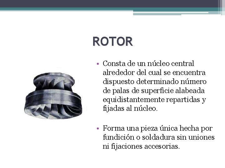 ROTOR • Consta de un núcleo central alrededor del cual se encuentra dispuesto determinado