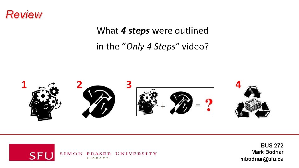 Review What 4 steps were outlined in the “Only 4 Steps” video? 1 2