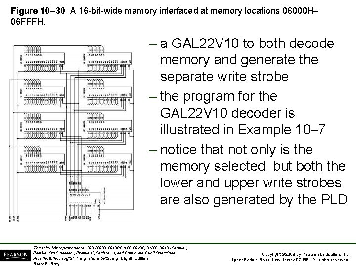 Figure 10– 30 A 16 -bit-wide memory interfaced at memory locations 06000 H– 06