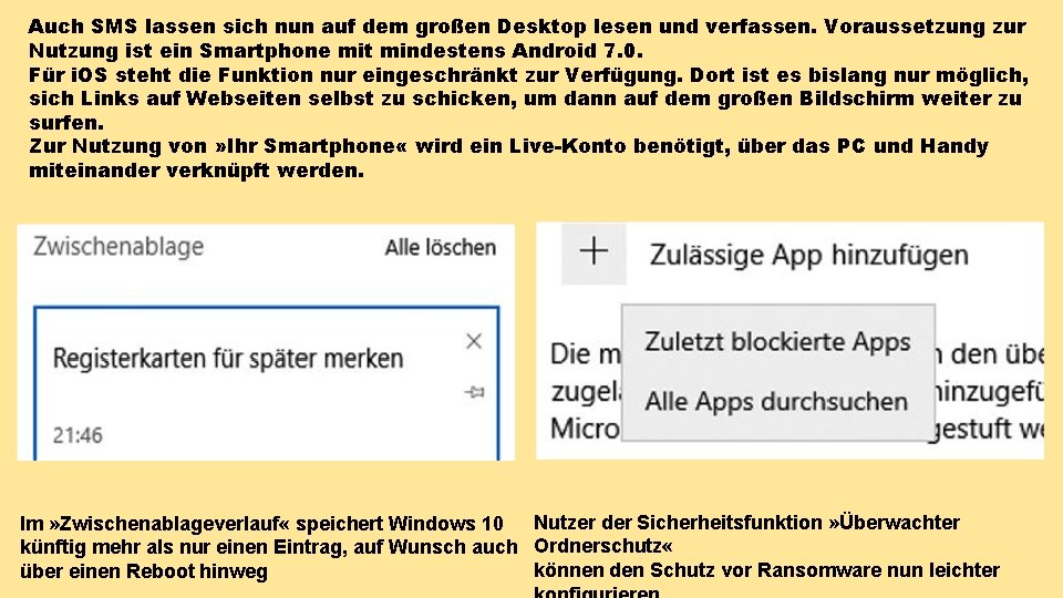 Auch SMS lassen sich nun auf dem großen Desktop lesen und verfassen. Voraussetzung zur Auch SMS lassen sich nun auf dem großen Desktop lesen und verfassen. Voraussetzung zur