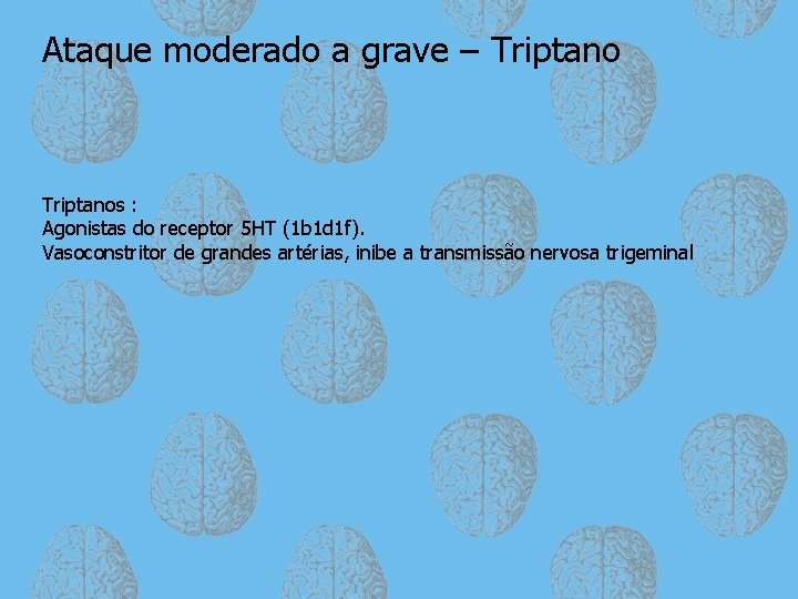 Ataque moderado a grave – Triptanos : Agonistas do receptor 5 HT (1 b