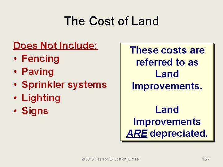 The Cost of Land Does Not Include: • Fencing • Paving • Sprinkler systems