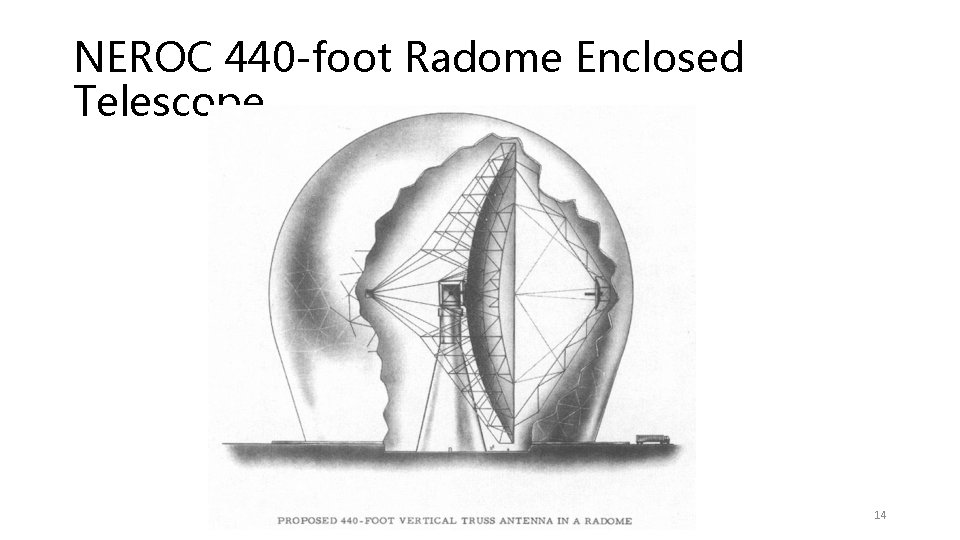 NEROC 440 -foot Radome Enclosed Telescope IAU GA August 2018 14 