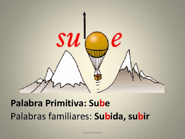 Palabra Primitiva: Sube Palabras familiares: Subida, subir Ullenid Jiménez 