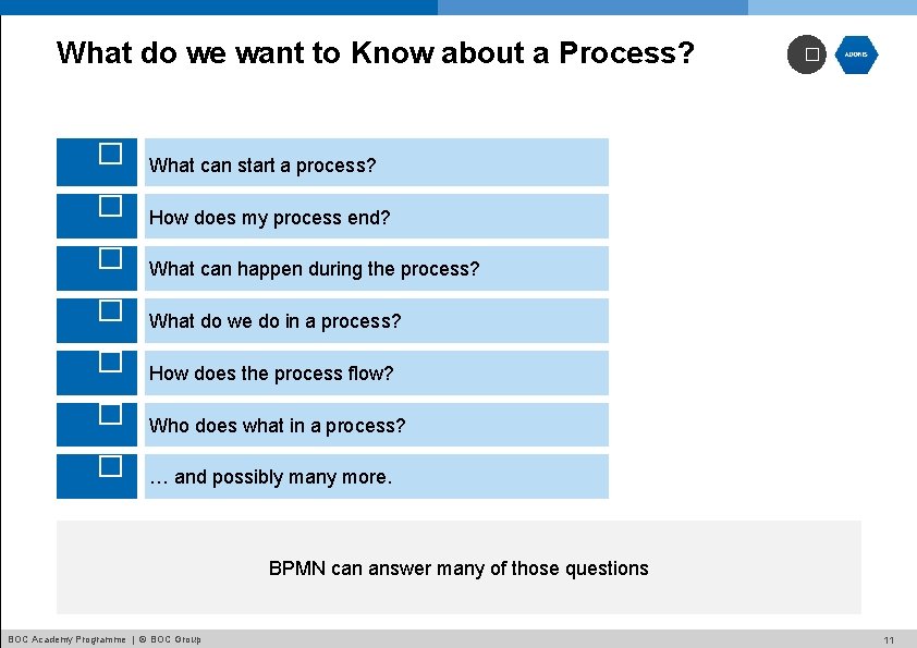 What do we want to Know about a Process? � What can start a