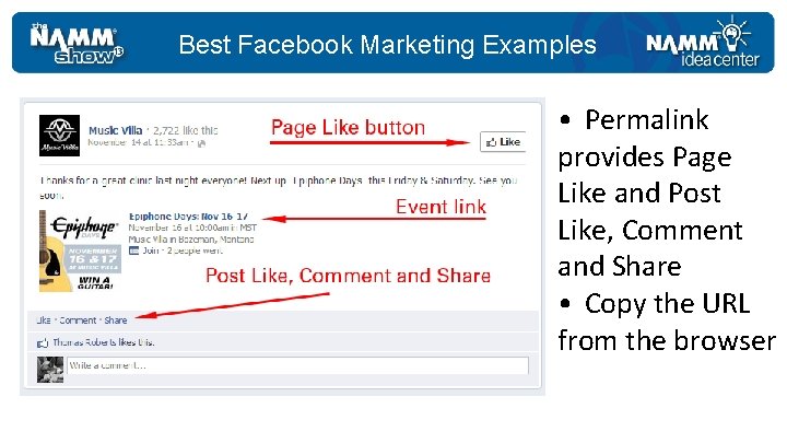 Best Facebook Marketing Examples • Permalink provides Page Like and Post Like, Comment and