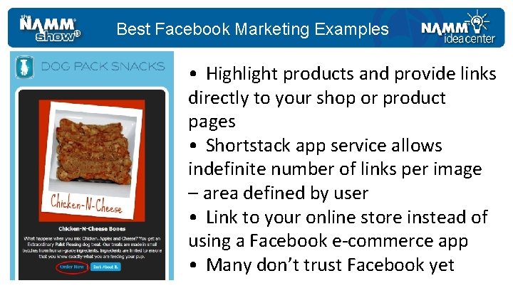 Best Facebook Marketing Examples • Highlight products and provide links directly to your shop