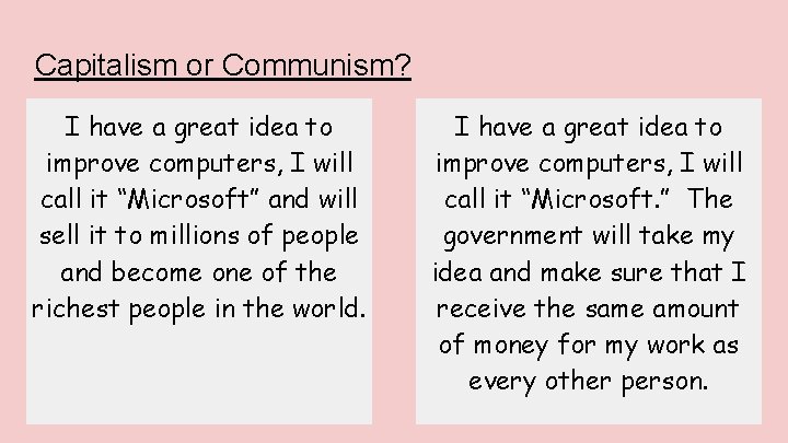 Capitalism or Communism? I have a great idea to improve computers, I will call Capitalism or Communism? I have a great idea to improve computers, I will call