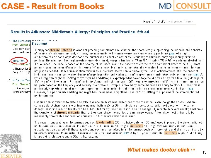 CASE - Result from Books What makes doctor click TM 13 