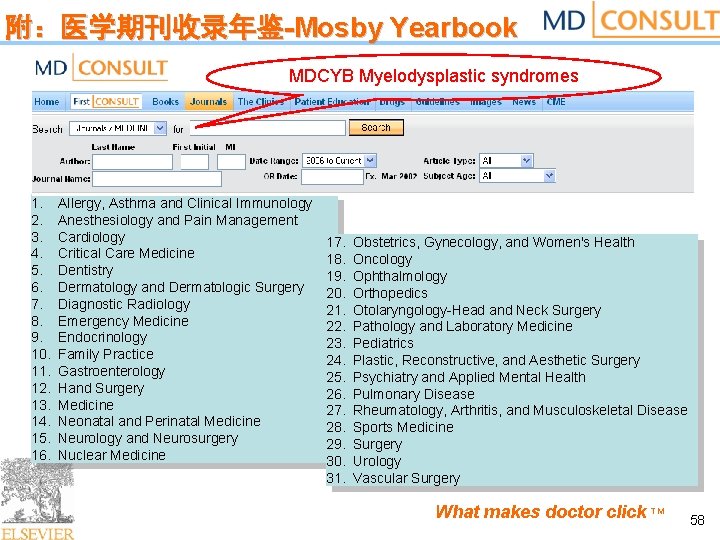 附：医学期刊收录年鉴-Mosby Yearbook MDCYB Myelodysplastic syndromes 1. 2. 3. 4. 5. 6. 7. 8. 9.