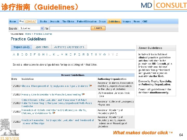 诊疗指南（Guidelines） What makes doctor click TM 64 