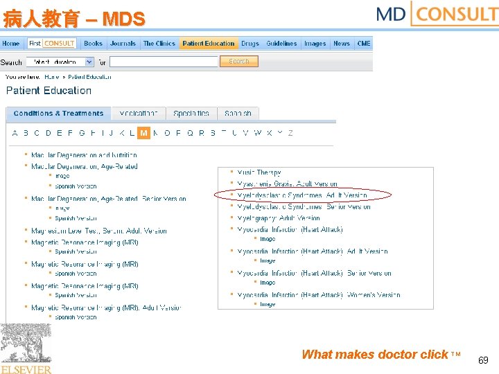 病人教育 – MDS What makes doctor click TM 69 