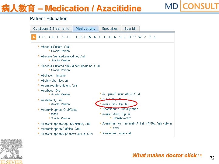 病人教育 – Medication / Azacitidine What makes doctor click TM 72 