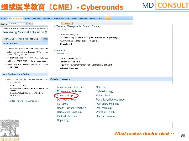 继续医学教育（CME）- Cyberounds What makes doctor click TM 88 