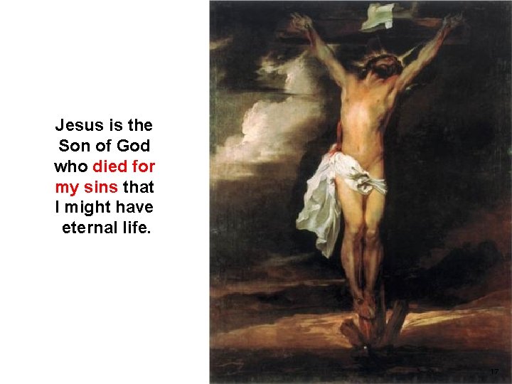 Jesus is the Son of God who died for my sins that I might