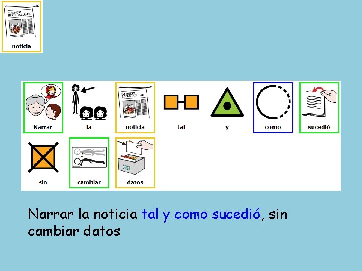 Narrar la noticia tal y como sucedió, sin cambiar datos 