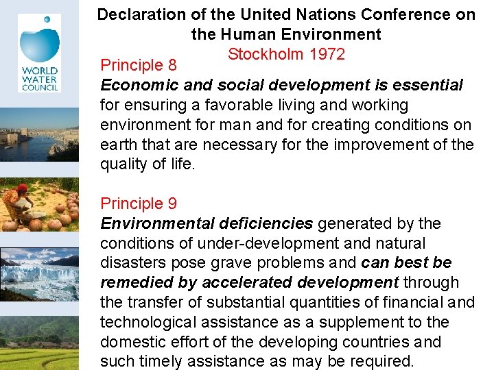 Declaration of the United Nations Conference on the Human Environment Stockholm 1972 Principle 8