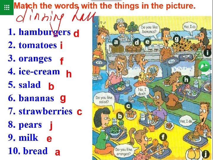 1 a. Match the words with the things in the picture. 1. hamburgers d