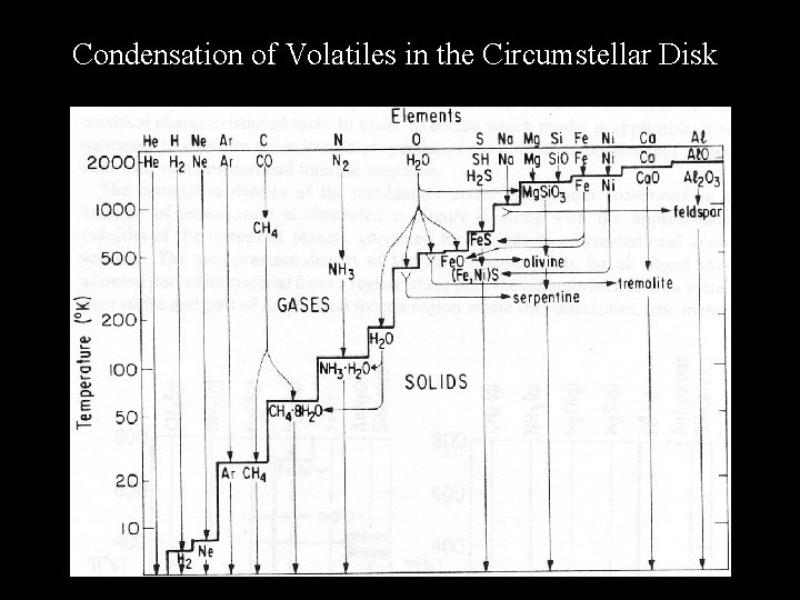 Condensation of Volatiles in the Circumstellar Disk 